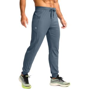 imageG Gradual Mens Joggers with Zipper Pockets Stretch Tapered Sweatpants Athletic Pants for Men Workout Running GymDusty Blue