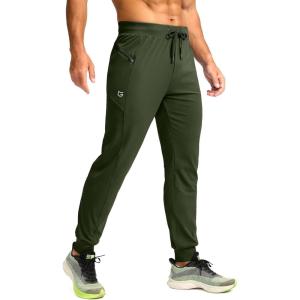 imageG Gradual Mens Joggers with Zipper Pockets Stretch Tapered Sweatpants Athletic Pants for Men Workout Running GymOlive