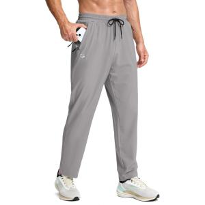 imageG Gradual Mens Lightweight Pants with 3 Zipper Pockets Athletic Workout Sweatpants Quick Dry Running Hiking Pants for MenCloudy Grey