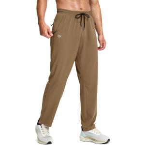 imageG Gradual Mens Lightweight Pants with 3 Zipper Pockets Athletic Workout Sweatpants Quick Dry Running Hiking Pants for MenDark Khaki