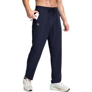 imageG Gradual Mens Lightweight Pants with 3 Zipper Pockets Athletic Workout Sweatpants Quick Dry Running Hiking Pants for MenNavy
