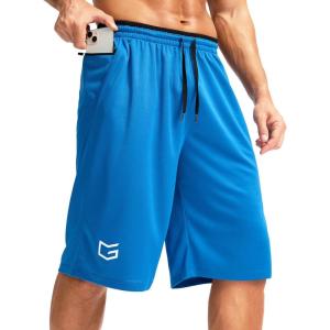 imageG Gradual Mens Long Basketball Shorts with Zipper Pocket 11 Quick Dry Gym Shorts Lightweight Mesh Athletic Shorts for MenBlue