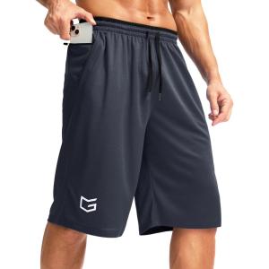 imageG Gradual Mens Long Basketball Shorts with Zipper Pocket 11 Quick Dry Gym Shorts Lightweight Mesh Athletic Shorts for MenNavy