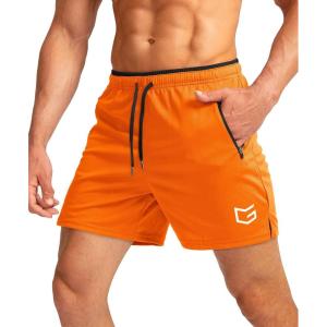 imageG Gradual Mens Running Shorts with Zipper Pockets Quick Dry Gym Athletic Workout 5quot Shorts for MenOrange