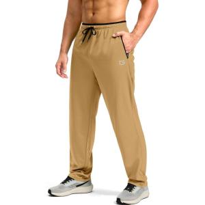 imageG Gradual Mens Sweatpants Mesh Lightweight with Zip Pockets Breathable Quick Dry Athletic Pants for Workout Running02khaki
