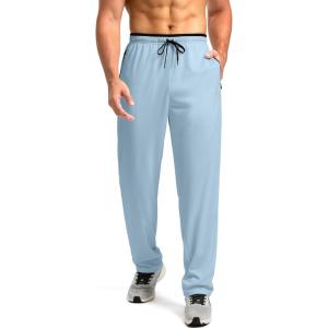 imageG Gradual Mens Sweatpants Mesh Lightweight with Zip Pockets Breathable Quick Dry Athletic Pants for Workout Running02light Blue