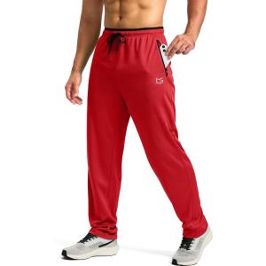 imageG Gradual Mens Sweatpants Mesh Lightweight with Zip Pockets Breathable Quick Dry Athletic Pants for Workout Running02red