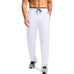 imageG Gradual Mens Sweatpants Mesh Lightweight with Zip Pockets Breathable Quick Dry Athletic Pants for Workout Running02white
