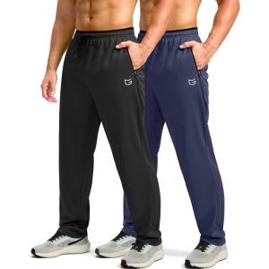 imageG Gradual Mens Sweatpants Mesh Lightweight with Zip Pockets Breathable Quick Dry Athletic Pants for Workout Running2psc Black  Navy