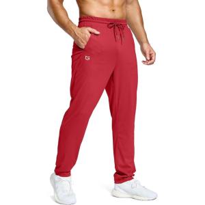imageG Gradual Mens Sweatpants with Pockets Lightweight Workout Athletic Track Pants Stretch Gym Running Jogging Joggers for MenPower Red