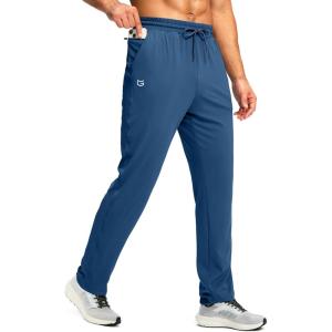 imageG Gradual Mens Sweatpants with Zipper Pocket Workout Athletic Track Pants Stretch Tapered Joggers for Gym Running JoggingDark Blue
