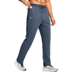 imageG Gradual Mens Sweatpants with Zipper Pocket Workout Athletic Track Pants Stretch Tapered Joggers for Gym Running JoggingDusty Blue