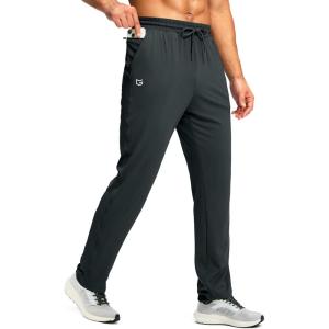 imageG Gradual Mens Sweatpants with Zipper Pocket Workout Athletic Track Pants Stretch Tapered Joggers for Gym Running JoggingGrey