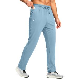 imageG Gradual Mens Sweatpants with Zipper Pocket Workout Athletic Track Pants Stretch Tapered Joggers for Gym Running JoggingHaze Blue