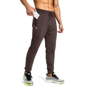 imageG Gradual Mens Sweatpants with Zipper Pockets Athletic Pants Traning Track Pants Joggers for Men Soccer Running WorkoutBrown