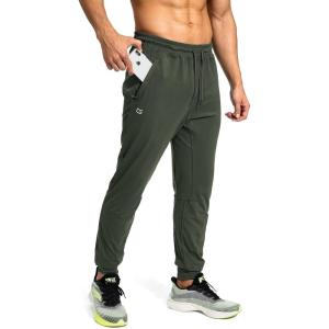 imageG Gradual Mens Sweatpants with Zipper Pockets Athletic Pants Traning Track Pants Joggers for Men Soccer Running WorkoutOlive Green