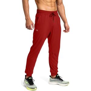 imageG Gradual Mens Sweatpants with Zipper Pockets Athletic Pants Traning Track Pants Joggers for Men Soccer Running WorkoutPower Red