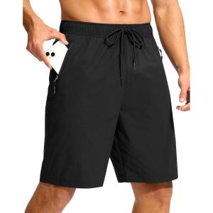 imageG Gradual Mens Swim Trunks 9quot Quick Dry Swimming Board Shorts with Zipper Pockets Swimwear Bathing Suit for Men No LinerBlack
