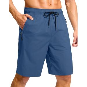 imageG Gradual Mens Swim Trunks 9quot Quick Dry Swimming Board Shorts with Zipper Pockets Swimwear Bathing Suit for Men No LinerBlue