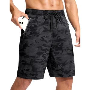 imageG Gradual Mens Swim Trunks 9quot Quick Dry Swimming Board Shorts with Zipper Pockets Swimwear Bathing Suit for Men No LinerGrey Camo