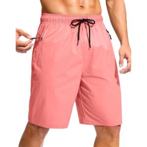 imageG Gradual Mens Swim Trunks 9quot Quick Dry Swimming Board Shorts with Zipper Pockets Swimwear Bathing Suit for Men No LinerHyper Pink