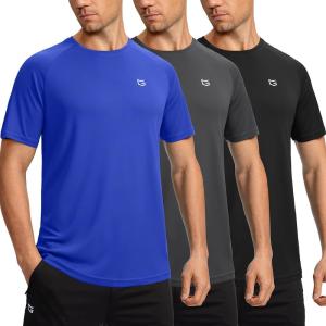imageG Gradual Mens Workout Quick Dry TShirts Short Sleeve Lightweight Cooling Gym Shirts Tee for Running Beach Hiking3 Pack BlackBlueGrey
