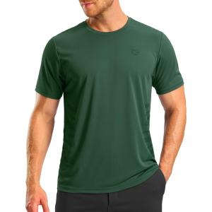 imageG Gradual Mens Workout Shirts Quick Dry Athletic Running TShirts Lightweight Moisture Wicking Short Sleeve Sports Gym TopsDark Green