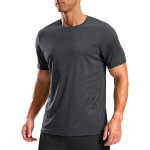imageG Gradual Mens Workout Shirts Quick Dry Athletic Running TShirts Lightweight Moisture Wicking Short Sleeve Sports Gym TopsDark Grey