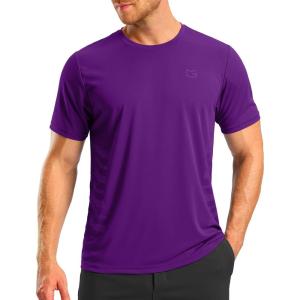 imageG Gradual Mens Workout Shirts Quick Dry Athletic Running TShirts Lightweight Moisture Wicking Short Sleeve Sports Gym TopsDark Purple
