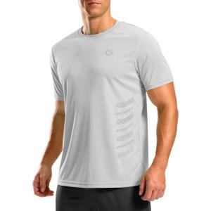 imageG Gradual Mens Workout Shirts Quick Dry Athletic Running TShirts Lightweight Moisture Wicking Short Sleeve Sports Gym TopsLight Grey
