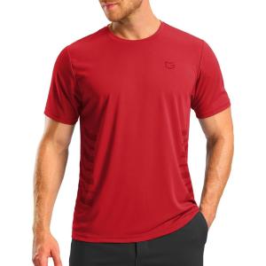 imageG Gradual Mens Workout Shirts Quick Dry Athletic Running TShirts Lightweight Moisture Wicking Short Sleeve Sports Gym TopsRed