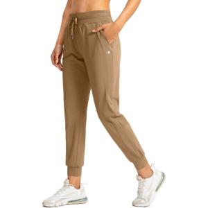 imageG Gradual Womens Joggers Pants with Zipper Pockets High Waisted Athletic Tapered Sweatpants for Women Workout LoungeDark Khaki