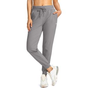 imageG Gradual Womens Joggers Pants with Zipper Pockets High Waisted Athletic Tapered Sweatpants for Women Workout LoungeLight Grey