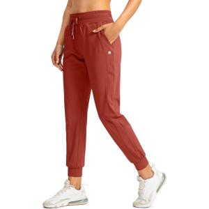 imageG Gradual Womens Joggers Pants with Zipper Pockets High Waisted Athletic Tapered Sweatpants for Women Workout LoungeSavannah Red