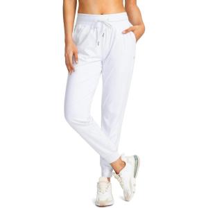 imageG Gradual Womens Joggers Pants with Zipper Pockets High Waisted Athletic Tapered Sweatpants for Women Workout LoungeWhite