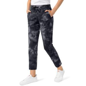 imageG Gradual Womens Pants with Deep Pockets 78 Stretch Ankle Sweatpants for Golf Athletic Lounge Travel WorkBlack Tie Dye