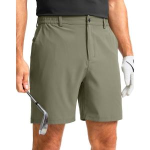 imageMens Casual Shorts 7quot Lightweight Golf Shorts for Men Stretch with 3 Pockets Quick Dry Breathable Work ShortsGrey Sage