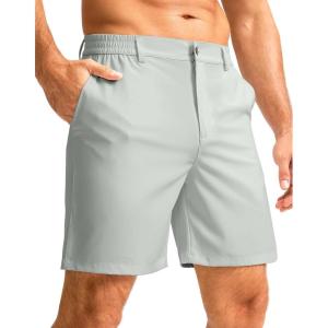 imageMens Casual Shorts 7quot Lightweight Golf Shorts for Men Stretch with 3 Pockets Quick Dry Breathable Work ShortsPale