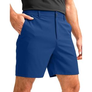 imageMens Casual Shorts 7quot Lightweight Golf Shorts for Men Stretch with 3 Pockets Quick Dry Breathable Work ShortsRoyal Blue