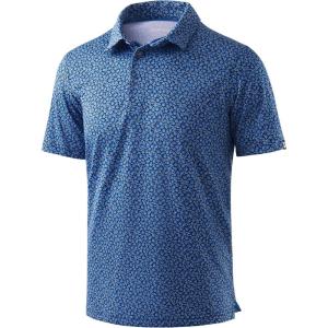 imageMens Golf Shirt Short Sleeve Dry Fit Polo Moisture Wicking Print Collared Golf Shirts for Men Casual LightweightBluefloral