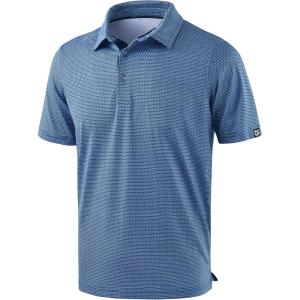 imageMens Golf Shirt Short Sleeve Dry Fit Polo Moisture Wicking Print Collared Golf Shirts for Men Casual LightweightBluewhiteflag