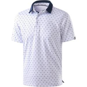 imageMens Golf Shirt Short Sleeve Dry Fit Polo Moisture Wicking Print Collared Golf Shirts for Men Casual LightweightGolf Clubs White
