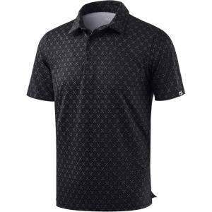 imageMens Golf Shirt Short Sleeve Dry Fit Polo Moisture Wicking Print Collared Golf Shirts for Men Casual LightweightGolfclubsblack