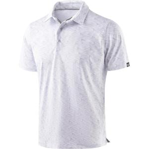 imageMens Golf Shirt Short Sleeve Dry Fit Polo Moisture Wicking Print Collared Golf Shirts for Men Casual LightweightGrey Sea Wave