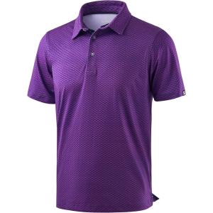imageMens Golf Shirt Short Sleeve Dry Fit Polo Moisture Wicking Print Collared Golf Shirts for Men Casual LightweightRosepinkoxhead