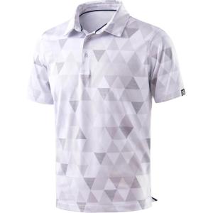 imageMens Golf Shirt Short Sleeve Dry Fit Polo Moisture Wicking Print Collared Golf Shirts for Men Casual LightweightTriangulargeometry
