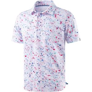 imageMens Golf Shirt Short Sleeve Dry Fit Polo Moisture Wicking Print Collared Golf Shirts for Men Casual LightweightWhite Colored Dots