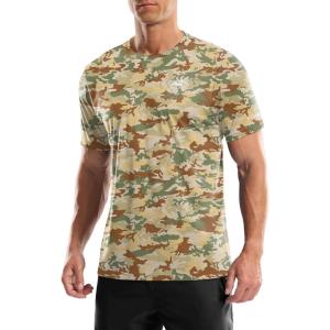 imageMens UPF 50 Sun Protection Dry Fit Workout TShirts Rash Guard Swim Shirts Moisture Wicking Tee for Athletic Beach HikingBrown Camo