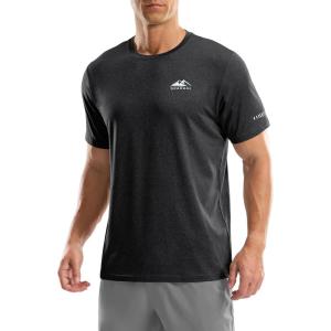 imageMens UPF 50 Sun Protection Dry Fit Workout TShirts Rash Guard Swim Shirts Moisture Wicking Tee for Athletic Beach HikingHeather Carbon