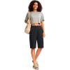 imageG Gradual Womens 12quot Bermuda Long Shorts with Pockets High Waisted Stretch Knee Length Shorts for Women Summer WalkingBlack